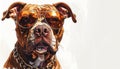 Brown pitbull portrait and thinking and sunglasses illustration drawing illustration Royalty Free Stock Photo