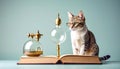 Scientist Cat Royalty Free Stock Photo