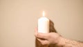 Hand with Candle Royalty Free Stock Photo