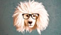 Fluffy Dog with Glasses Royalty Free Stock Photo