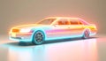 Neon Car with Vibrant Lighting Royalty Free Stock Photo