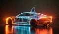 Neon Shark Car Royalty Free Stock Photo