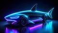 Neon Shark Car Royalty Free Stock Photo