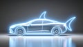 Neon Shark Car Royalty Free Stock Photo