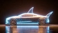 Neon Shark Car Royalty Free Stock Photo