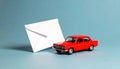 A Car with an Envelope Royalty Free Stock Photo