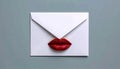 Envelope with Lips Royalty Free Stock Photo