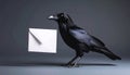 Raven with an Envelope Royalty Free Stock Photo