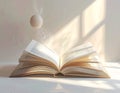 Open Book with Floating Sphere Royalty Free Stock Photo