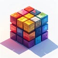 Colorful Isometric Cube Structure with Gradient Shadow Royalty Free Stock Photo