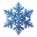Macro Photo of a Blue Snowflake on White Background Royalty Free Stock Photo