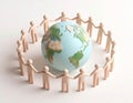 Global Unity: Human Chain Around the Earth Royalty Free Stock Photo
