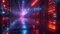 Data Center Server Room Futuristic Technology Infrastructure Royalty Free Stock Photo