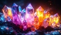 Glowing Gemstone Crystals Magical Healing Energy Spiritual Aura Royalty Free Stock Photo