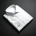 Folded White Dress Shirt on Smooth Matte Black Surface Royalty Free Stock Photo
