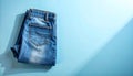 Minimal Flat Lay with Single Denim in Soft Natural Light Royalty Free Stock Photo