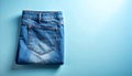 Minimal Flat Lay with Single Denim in Soft Natural Light Royalty Free Stock Photo
