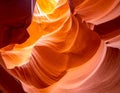 Abstract details of orange slot canyon wall, Antelope Canyon X, Page, Arizona, USA Royalty Free Stock Photo