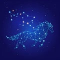 Pegasus Constellation Glowing in the Night Sky Royalty Free Stock Photo