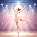 Graceful Ballerina Performing Under Spotlights Royalty Free Stock Photo