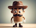coffee cup character, retro cartoon mascot character Royalty Free Stock Photo