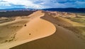 The Gobi Dune Desert as viewed from the air Royalty Free Stock Photo