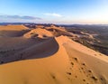 The Gobi Dune Desert as viewed from the air Royalty Free Stock Photo