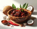 Spicy Beef Rendang with Coconut and Chili Ingredients Royalty Free Stock Photo
