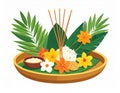 Tropical Spa Serenity: Incense, Flowers, and Natural Elements Royalty Free Stock Photo