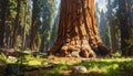 Majestic Giant Sequoia in Lush Forest Royalty Free Stock Photo