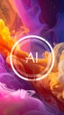 Abstract Circle with AI Text Logo for Futuristic, representing Artificial Intelligenc Royalty Free Stock Photo