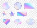 3D glass symbol. Transparent shapes with refraction and hologram effects. Glass Royalty Free Stock Photo