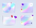 3D glass symbol. Transparent shapes with refraction and hologram effects. Glass Royalty Free Stock Photo
