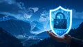 Cybersecurity protects against breaches, hackers and network attacks by using strong Royalty Free Stock Photo