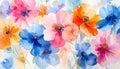 Delicate watercolor flowers are flawless patterns filled with vibrant colors Royalty Free Stock Photo