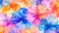 Delicate watercolor flowers are flawless patterns filled with vibrant colors Royalty Free Stock Photo