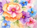 Delicate watercolor flowers are flawless patterns filled with vibrant colors Royalty Free Stock Photo