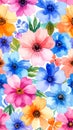 Delicate watercolor flowers are flawless patterns filled with vibrant colors Royalty Free Stock Photo