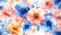 Delicate watercolor flowers are flawless patterns filled with vibrant colors Royalty Free Stock Photo