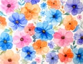 Delicate watercolor flowers are flawless patterns filled with vibrant colors Royalty Free Stock Photo