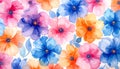 Delicate watercolor flowers are flawless patterns filled with vibrant colors Royalty Free Stock Photo