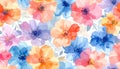 Delicate watercolor flowers are flawless patterns filled with vibrant colors Royalty Free Stock Photo