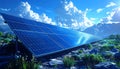 Solar Cell or Solar Panel Modern energy revolution, alternative power source Royalty Free Stock Photo