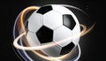 The football is flying. Football logo. Royalty Free Stock Photo