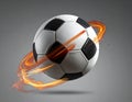 The football is flying. Football logo. Royalty Free Stock Photo