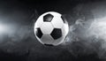 The football is flying. Football logo. Royalty Free Stock Photo