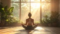 Serene Yoga Meditation in Sunlight Royalty Free Stock Photo