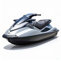 Dynamic angled jet ski on pure white studio background Royalty Free Stock Photo