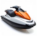 Dynamic angled jet ski on pure white studio background Royalty Free Stock Photo