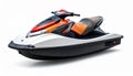 Dynamic angled jet ski on pure white studio background Royalty Free Stock Photo